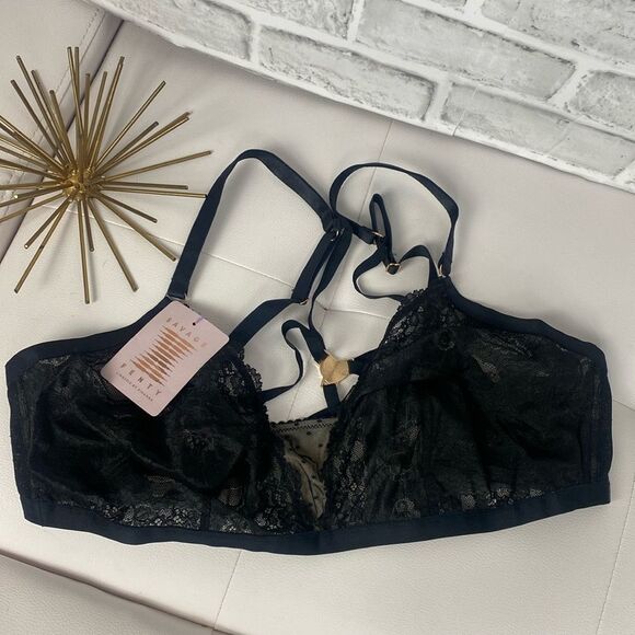 Savage X Fenty NWT Black Lace Bralette 2XL F - Picture 3 of 11